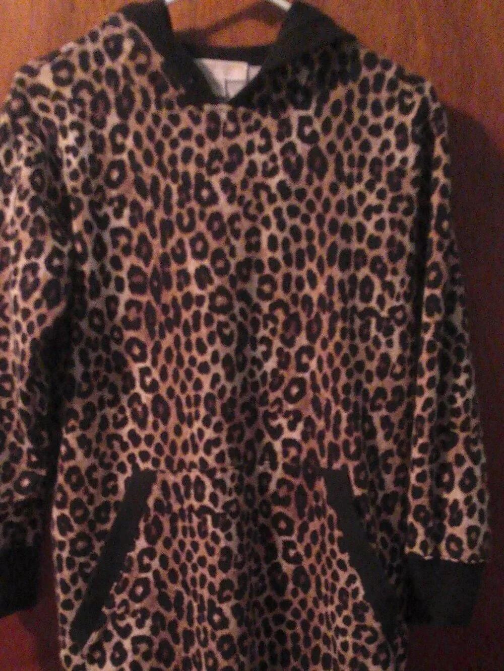Women's Medium Michael Kors Leopard Print Sweater Dress W Hood